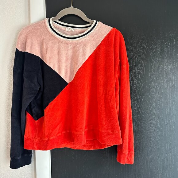 Splendid x Margherita Terry Cloth Bright Asymmetrical Pullover, Small - Picture 3 of 10